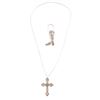 Image 1 : Navajo Silver Key Clip & Turquoise Cross Necklace