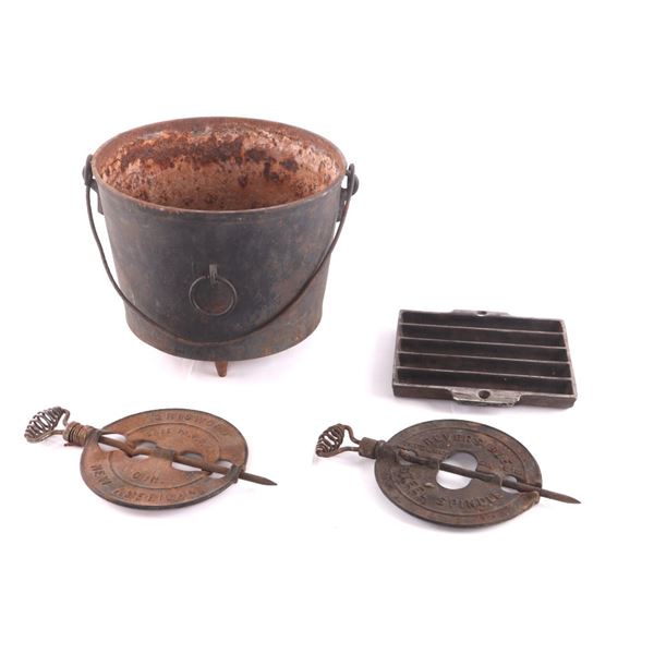 Cowboy Kettle Bean Pot & Other Cast Iron Items