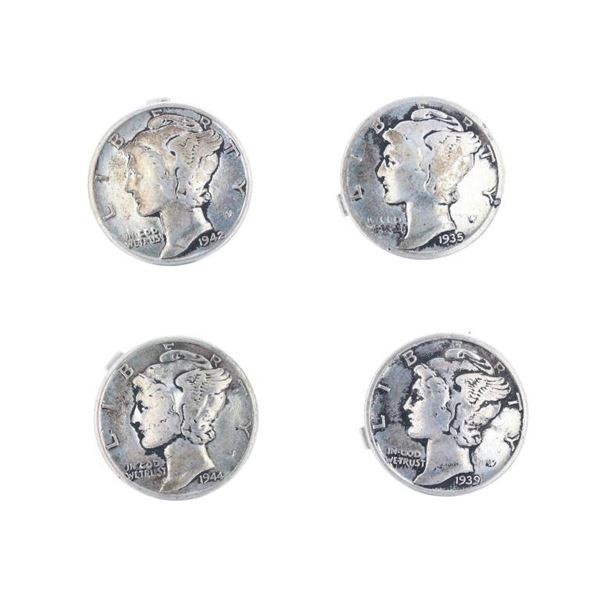 Navajo Liberty Silver Coin Button Covers 1935-44