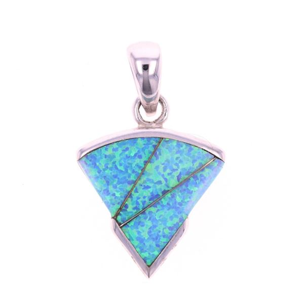 Navajo Allen Kee Sterling Silver Opal Pendant