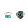 Image 1 : Navajo Sterling Silver & Turquoise Inlay Rings