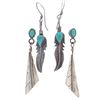 Image 1 : Navajo Sterling Silver & Turquoise Dangle Earrings