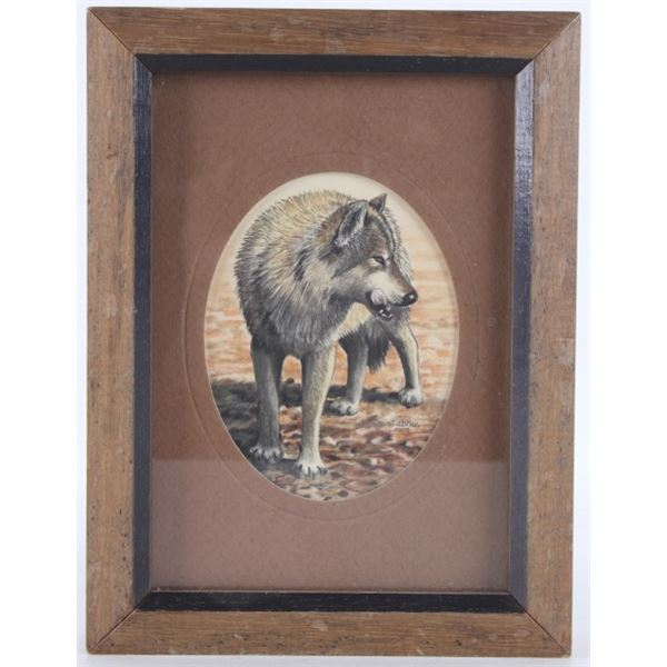 1979 Margaret O'brien Wolf Canis Lupis Gouache