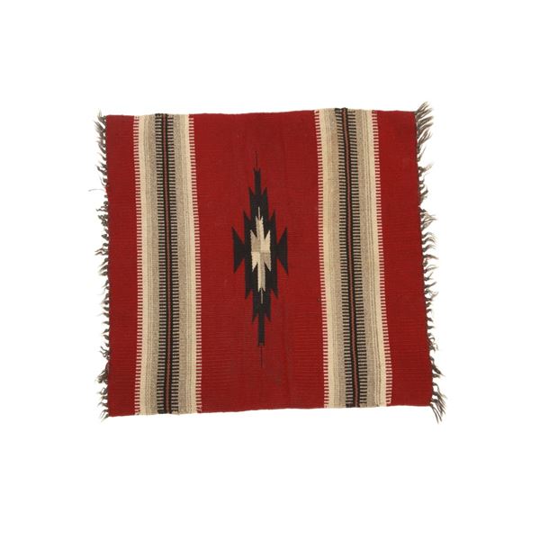 Zapotec Tightly Woven Bandas Saltillo Rug c. 1960s