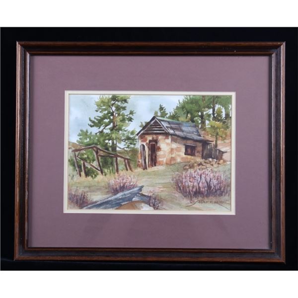 Original "Corbin Cabin" Watercolor By Bud Shafer