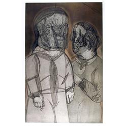 Jose Luis Cuevas, Justine y el Marquez de Sade, Etching  