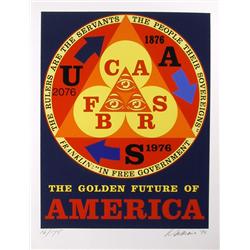 Robert Indiana, Golden Future of America, Silkscreen 