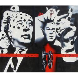 Mark Kostabi, Political Disease, Painting 