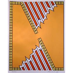 Nicholas Krushenick, Deep Down Orange, Serigraph 