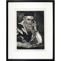 Joseph Margulies, At a Prayer, Etching 