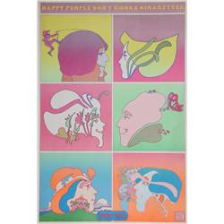 Peter Max, Happy People Don't Smoke, Poster 