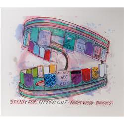 Dennis Oppenheim, Study for Uppercut, Lithograph 