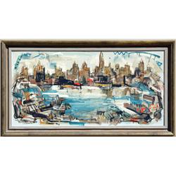 George Schwacha, New York City Skyline, Painting