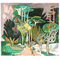 Millard Owen Sheets, Old Village, Lithograph