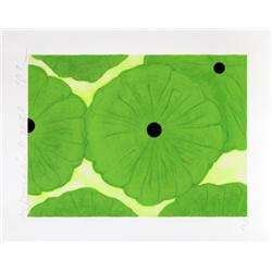 Donald Sultan, Six Greens, Screenprint with Flocking 