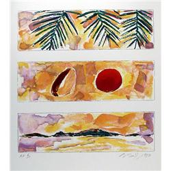 Bill Beckley, Rising Sun-Falling Coconut, Lithograph