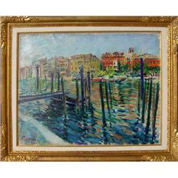 Dimitrie Berea, Red Palace, Grand Canal, Venice, Painting