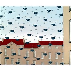 Randall Browning, Pouring Coffee with Magritte, Painting