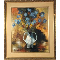 Jean-Claude Brulere, Flower Still Life, Painting