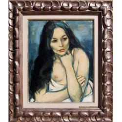 Jan De Ruth, White Drape, Nude Portrait Painting