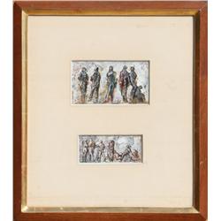 Maurice Golubov, Two Paintings on Paper