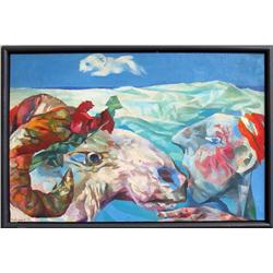 Josef Jackerson, Lamb and Shepherd, Painting