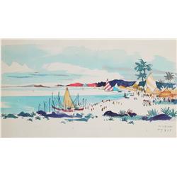 Dong Kingman, Tropical Village, Watercolor