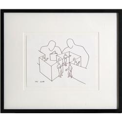 Mark Kostabi, Hidden Signifiers, Marker Drawing