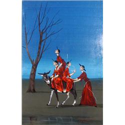 Mauro Rigacci, Four Monks and Donkey, Painting