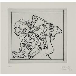 Peter Saul, I'm Splitting, Etching