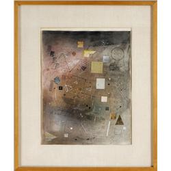 David Shapiro, Geometric Space, Mixed Media Drawing 