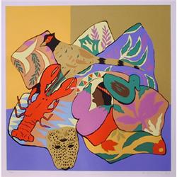 Hunt Slonem, Two Vibrant Still Life Serigraphs
