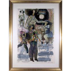 Theo Tobiasse, Des Accordeons, Lithograph  