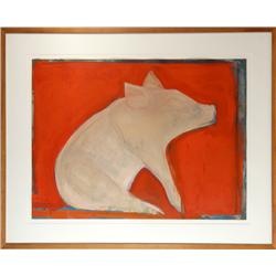 Selina Trieff, Pig with Orange, Painting
