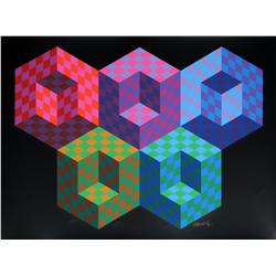 Victor Vasarely, Hexa 5, Silkscreen