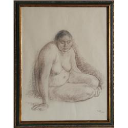 Francisco Zuniga, Desnuda, Pastel Drawing