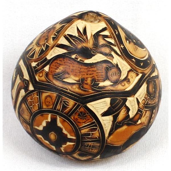 Peruvian Carved Gourd Art