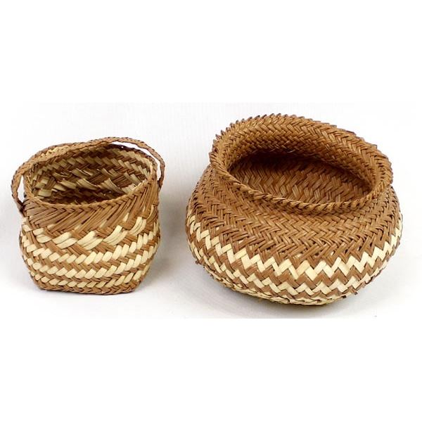 2 Tarahumara Copper Canyon Finely Woven Baskets