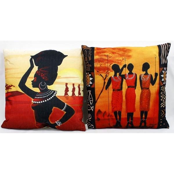 2 African Throw Pillows