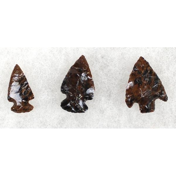 Punta Di Freccia In Ossidiana Mogano (Mahogany Obsidian) - Lavorata A Mano, Replica Storica - Foto 4