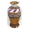 Image 1 : Hand Beaded Pottery Vase by Kathy Kills Thunder