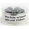 Image 2 : 5 Ruby with Zoisite Oval Cabochons