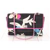 Image 1 : Chanel Vintage Black Multicolor Floral Print Canvas Jumbo Flap Bag