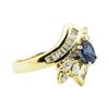 Image 1 : 2.05 ctw Pear Brilliant Citrine Quartz And Diamond Ring - 18KT Yellow Gold