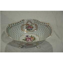 Hollohaza bowl with gold trim