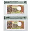 Image 1 : Republique de Djibouti Banque Nationale. ND (1991). Sequential Banknote Pair.