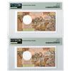 Image 2 : Republique de Djibouti Banque Nationale. ND (1991). Sequential Banknote Pair.