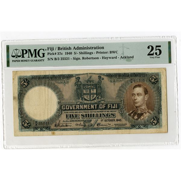 Government of Fiji. 1940 Issue Banknote