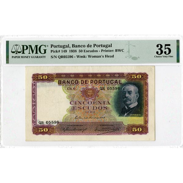 Banco de Portugal. 1938 Issue Banknote