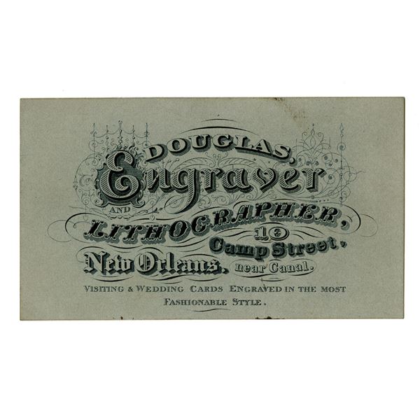 Douglas, Engravers and Lithographers, 10 Camp Street, New Orleans, ca.1850-70.